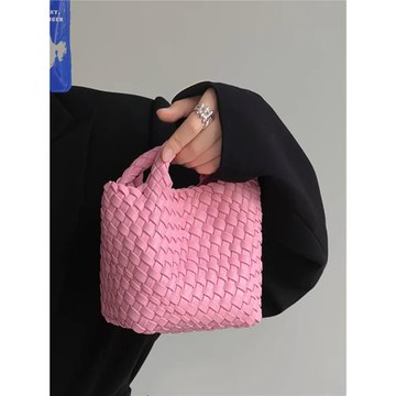 MKBM官方時尚編織單肩真皮女包