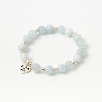 [純銀/海藍寶] 平安順心手鍊 / Safe And happy Bracelet