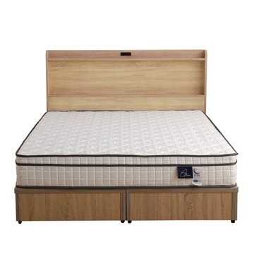 【本木】羅格 日式插座房間三件組-雙人5尺 床墊+床頭+六分底雙人5尺