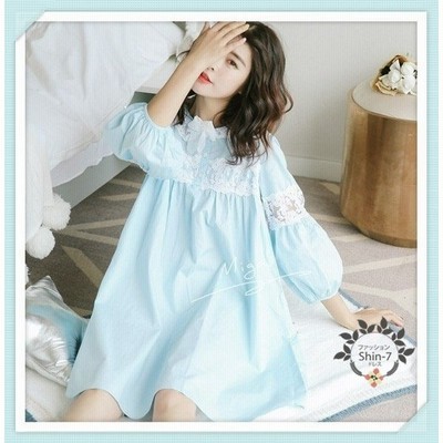 ネグリジェ パジャマ レディース 春 夏 秋前開き 長袖 綿 ネグリジェ レース ナイティ ルームウェア 女性 可愛い 部屋着 女性パジャマ ピンク 韓国風 通販 Lineポイント最大get Lineショッピング