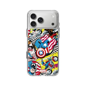 iPhone 17 Pro Max Clear Case（相機按鈕） 透明 - 迪士尼-漫威 Marvel - 美國隊長-漫畫風格