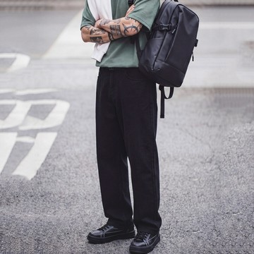 Wuluwear 夏季萊賽爾涼感休閒褲子男鬆緊腰220g薄款百搭直筒長褲