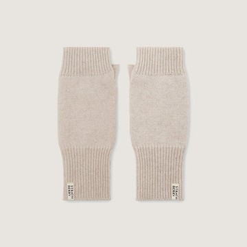 Strathberry - Westray Fingerless Cashmere Gloves - Natural