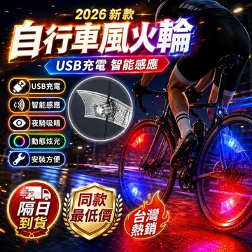 ⚡限時破價⚡自行車輻條燈 七彩充電風火輪 腳踏車警示燈 葉片燈 扁條燈 輪胎警示燈 腳踏車車燈 自行車 山地車 輪胎裝飾