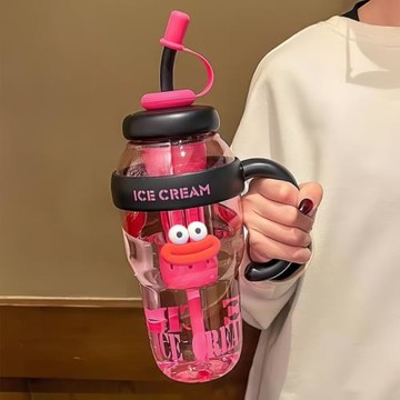 夏季杯子大容量水杯巨無霸高顏值塑料杯女生新款便攜吸管杯