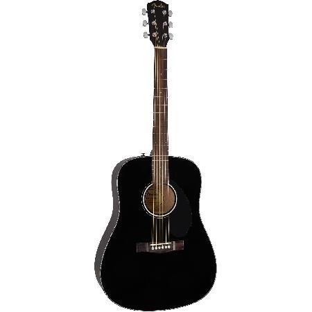 Fender CD-60S Solid Top Dreadnought Acoustic Guitar Black Bundle with Hard Case, Tuner, Strap, Strings, Picks, and Austin Bazaar Instructional DVD