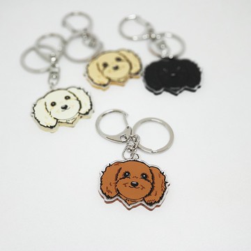 貴賓 自創犬貓多圖樣 雙面 壓克力鑰匙圈 / 吊飾 / 吊牌