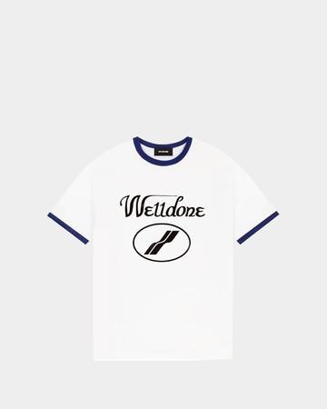 WE11DONE Logo藍滾邊短袖T-Shirt - XS