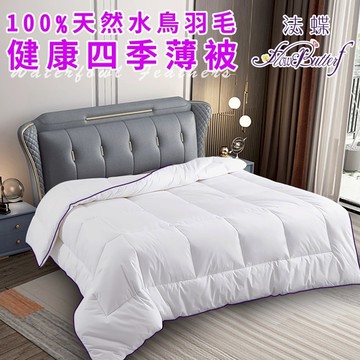臺灣現貨（隔日出貨）【FlowerButterf 法蝶】100%天然水鳥羽毛健康四季薄被2.5公斤 涼被 冷氣被 薄被