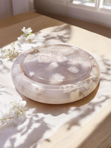 櫻花瑪瑙手鐲 瑪瑙手鐲仙女色紫冰底粉炸花正鐲套鐲61-62可戴