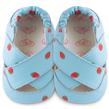 英國 shooshoos 安全無毒真皮手工鞋/學步鞋/嬰兒鞋_草莓之吻涼鞋_101006 (公司貨)