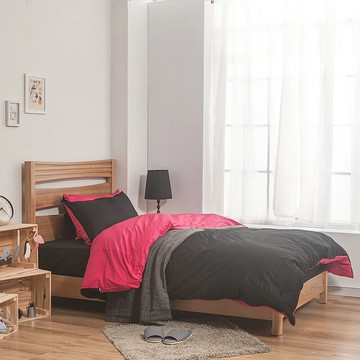 戀家小舖 100%精梳棉 床包兩用套組 / 雙人加大【雙色系列- 黑桃】含兩件枕套 台灣製