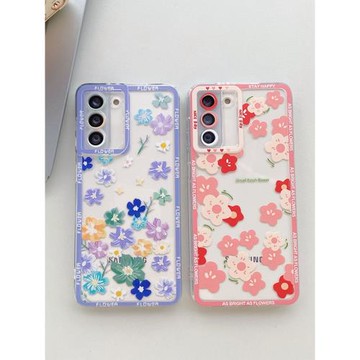 適用于三星A54 5G手機殼A34卡通硅膠A24透明花朵A14全包邊A04S防摔S25 Edge保護套M33磨砂A23軟殼A52S精孔A33