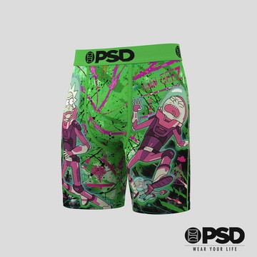 【PSD Underwear 官方旗艦店】RICK AND MORTY- 平口四角褲 -超驚-綠色