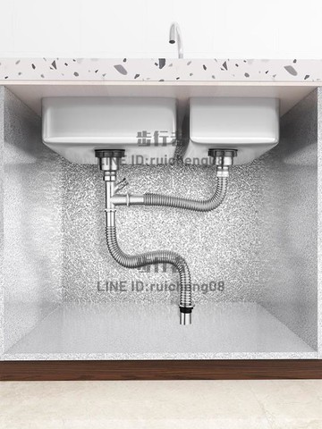壁貼 櫥柜水槽下的防潮墊紙鋪柜紙廚柜里面防水防霉翻新錫箔紙自粘【步行者戶外生活館】