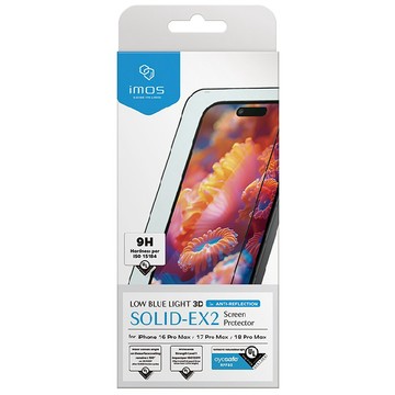 iPhone 18 Pro Max/17 Pro Max imos AR低反光RPF80低藍光3D玻璃保護貼