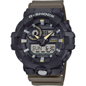 CASIO卡西歐 G-SHOCK 經典配色大錶殼雙顯運動手錶 GA-710TU-1A3