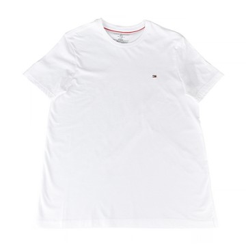 TOMMY HILFIGER刺繡LOGO簡約圓領純棉T卹(男款/白)