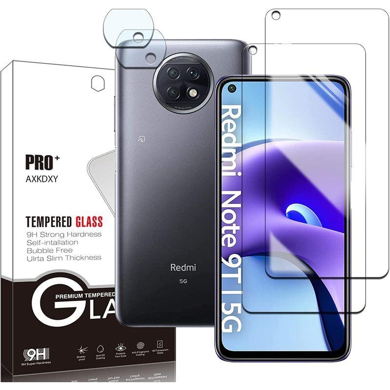 2+2枚セットXiaomi Redmi Note 9T 5G用のガラスフィルム フィルム(2枚 ...