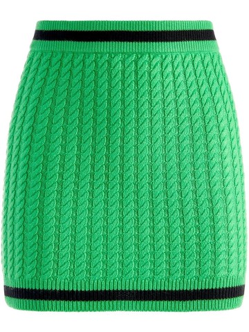 alice + olivia - Ingrid cable-knit mini skirt - women - Wool - L - Green