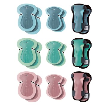 GLOBBER 兒童護具組-6件組(護肘+護膝+護腕) XXS - 灰藍