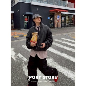 【PORY STORE】韓國 解構線條連帽皮衣 皮外套 皮夾克 實拍 高級感 男生皮衣 連帽外套