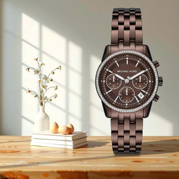 Michael Kors MK Bryant 晶鑽三眼計時女錶-35mm MK7559