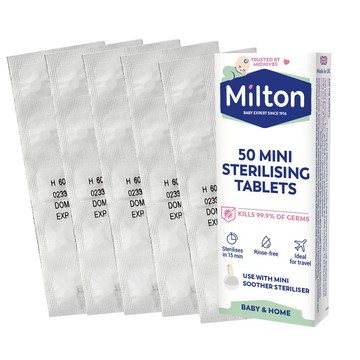 Milton米爾頓 迷你消毒錠 10錠 單片裸裝 公司貨現貨 次氯酸消毒水 月亮杯消毒 奶瓶奶嘴餐具 清潔 隨身便利快速