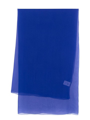 Alberta Ferretti Royal Blue Silk Scarf