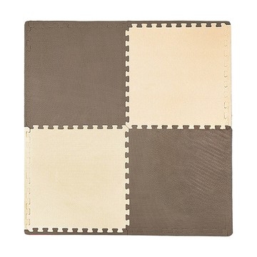 極厚加厚雙色大地墊 附雙邊條  64 x 64 x 2cm  巧克力米咖  4片  1組