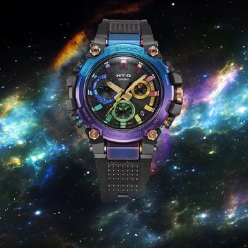 CASIO卡西歐 G-SHOCK MTG-B3000DN-1A 銀河星雲太陽能指針錶 漸層藍x紫色 50.9mm