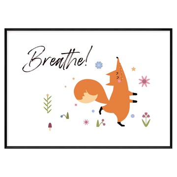 春日的小狐狸 雀躍  42 x 59.4cm  黑色