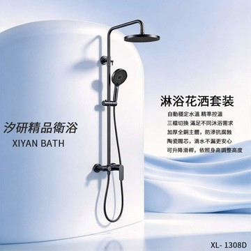 輕奢雅黑鎳冷熱衛浴花灑 XL1308D