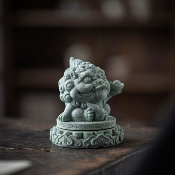 青砂石瑞獸貔貅魚缸造景裝飾國風家居客廳招財桌面茶寵工藝品擺件