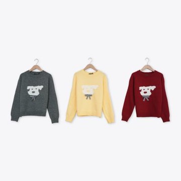 【MASTINA】狗狗針織衛衣 紅 灰 黃(魅力商品)
