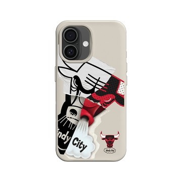 iPhone 16 SolidX 貝殼灰 - NBA - 拼接系列-芝加哥公牛 Chicago Bulls - Style Mix