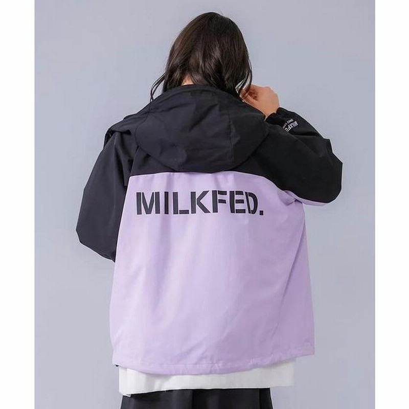 ミルクフェド MILKFED. BACK LOGO BICOLOR MOUNTAIN PARKA バックロゴ