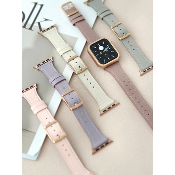 《台灣出貨》適用 APPLE WATCH 氣質錶帶 真皮錶帶 S11 S10 SE 42 46mm 45mm 女士錶帶