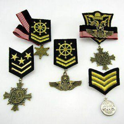 ワッペン エンブレム 海軍風バッジ 5個セット