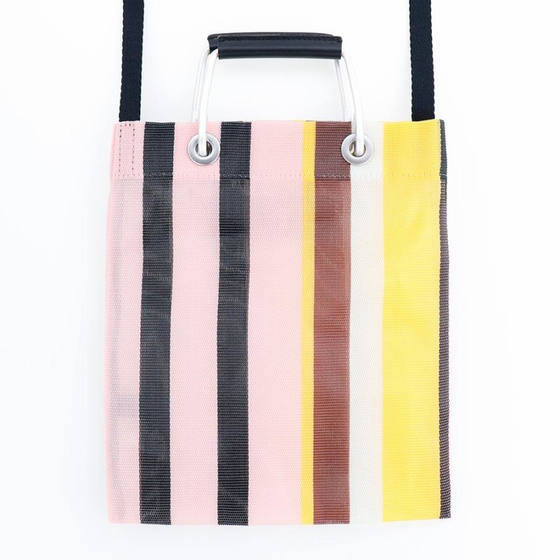 MARNI ストライプ エコバッグ 黒 紫 黄色 MARNI ストライプ エコバッグ 【中古】 - メルカリ