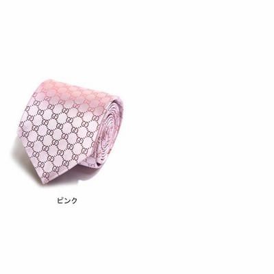 グッチ GUCCI シルク100％ GG ロゴ 総柄 ネクタイ ピンク ブランド 