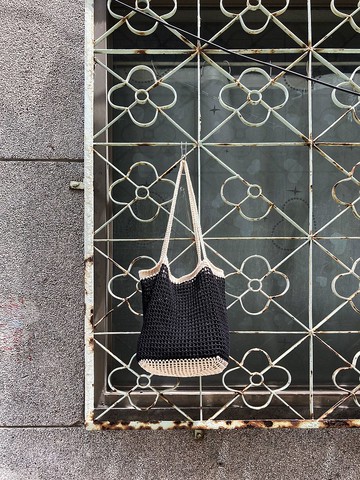 托特 包包 購物袋 提袋 100%棉毛線手鉤針 編織包 雙色版