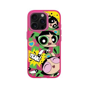 iPhone 16 Pro Clear 粉漾桃 - The Powerpuff Girls 飛天小女警 - 毛毛 - 可愛格紋款