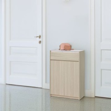 文創集 利奇亞2.7尺岩板二門單抽鞋櫃-80x40x121cm免組