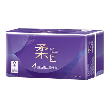 [家速配]柔匠四層抽取式衛生紙FSC