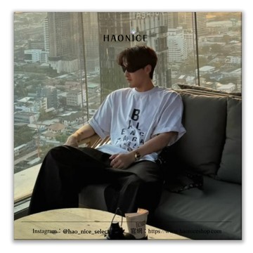 【HAO NICE】時尚尖端Balenciaga 巴黎世家 上海經銷商經典logo視力檢查表風格 刷破短袖 短T
