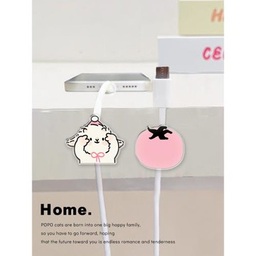 耶耶小羊桌面理線器免打孔充電線卡扣床頭數據線固定器PP收納夾子