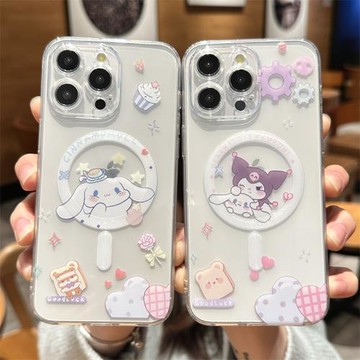 磁吸MagSafe適用蘋果17promax手機殼iPhone13新款16pro卡通12可愛14plus玉桂狗11庫洛米十五女閨蜜硅膠軟殼潮