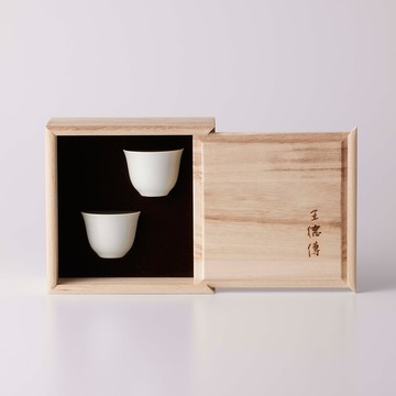 王德傳名家系列-黃嘉男汝青撇口茶杯2入