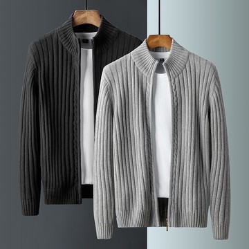 毛衣針織開衫外套男 2023年春秋新款開衫毛衣男士韓版潮流拉鏈外穿針織衫線休閑外套冬